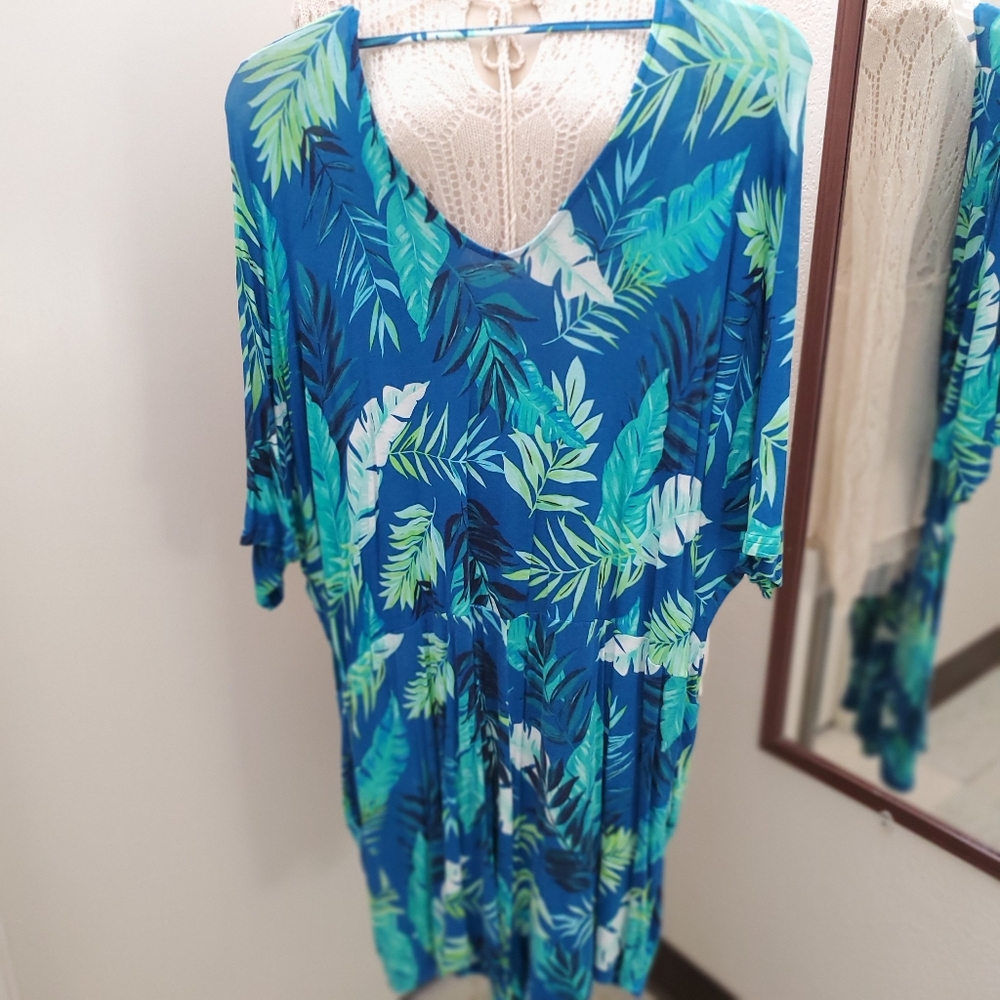 Tropical Blue and Green Jumpsuit